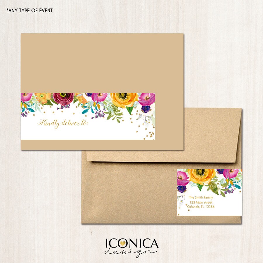 Personalized Return Address Envelope Wraps - Printed