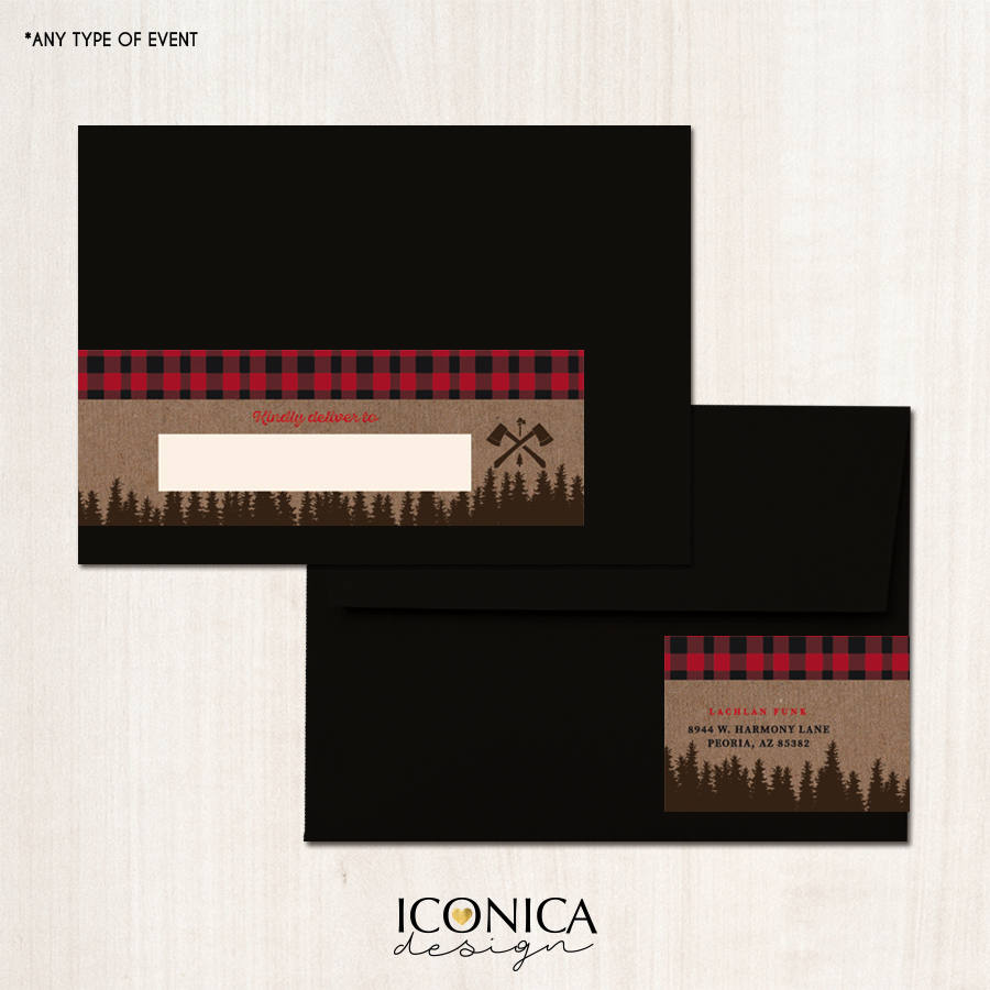 Lumberjack Envelope Wrappers 8x2" - Personalized - Printed - Full Color