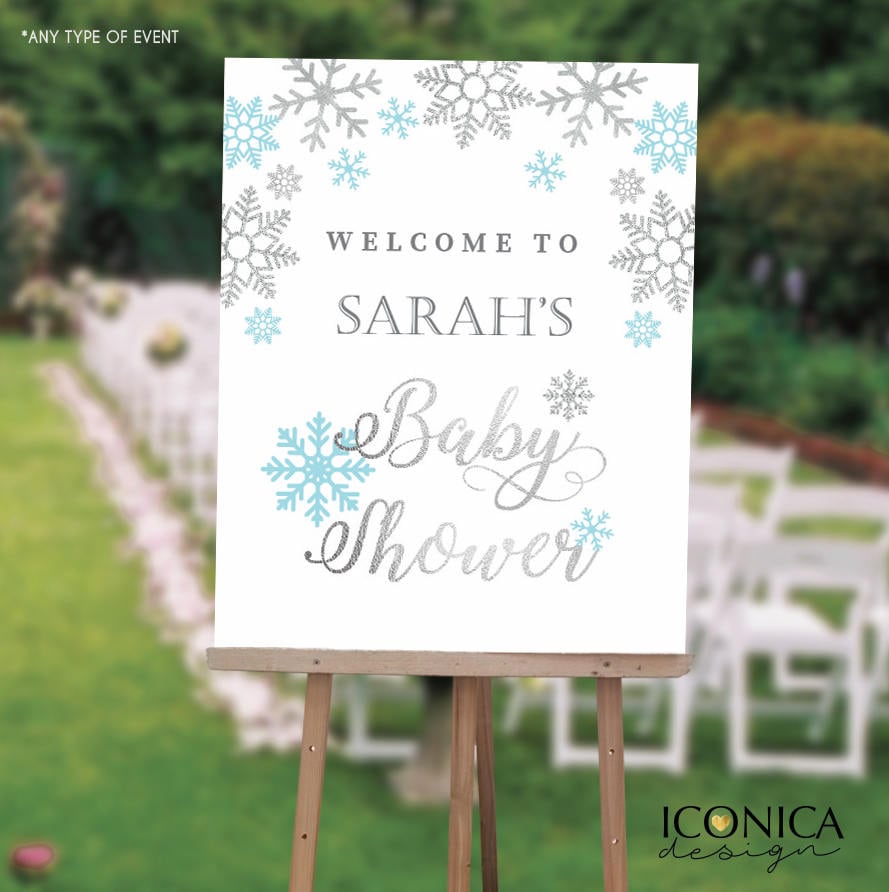 Winter Wonderland Welcome Sign, Custom Baby Shower or Birthday