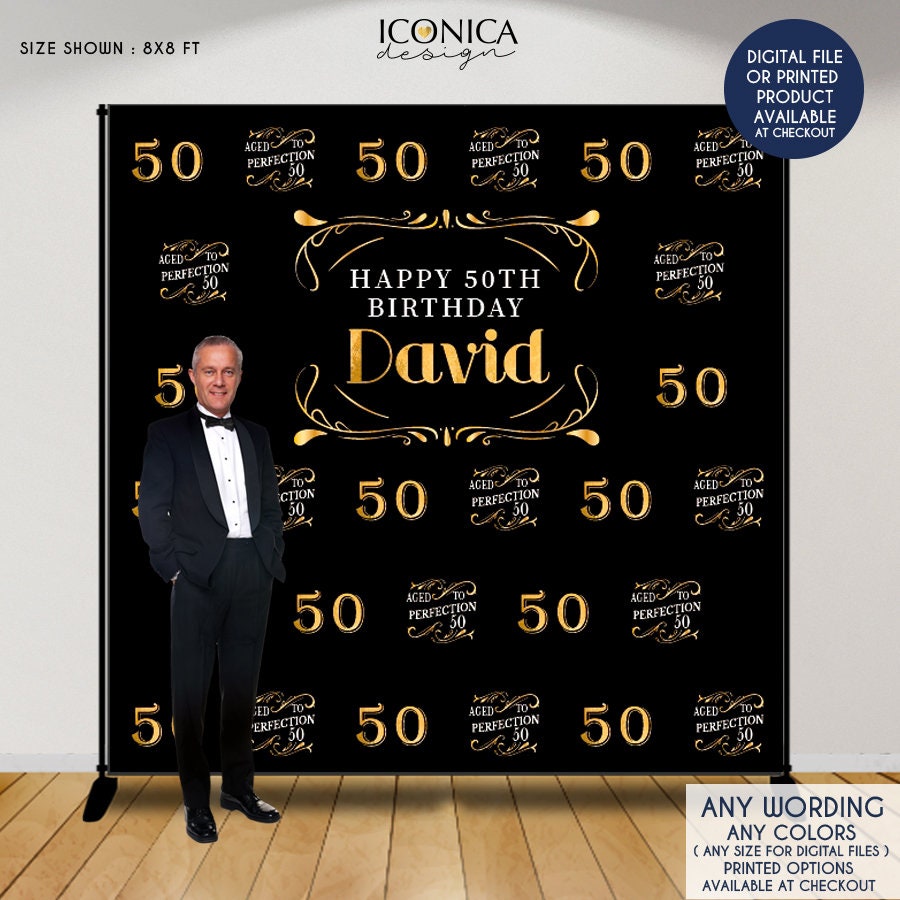Personalized 40th Birthday Backdrop, Step and Repeat Banner
