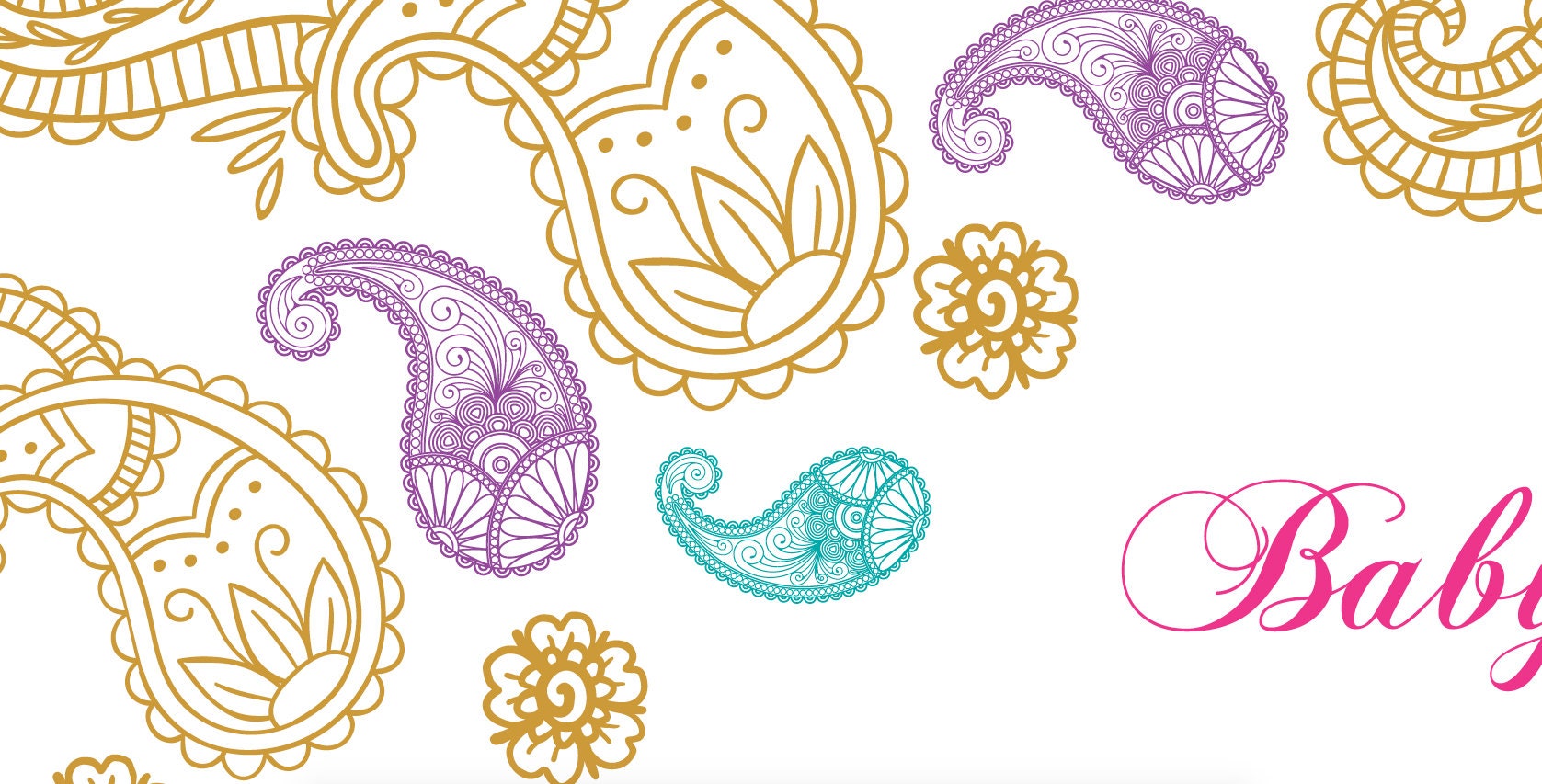 Elephant Baby Shower Backdrop, Moroccan Indian Party Decor (Printed or Printable File)