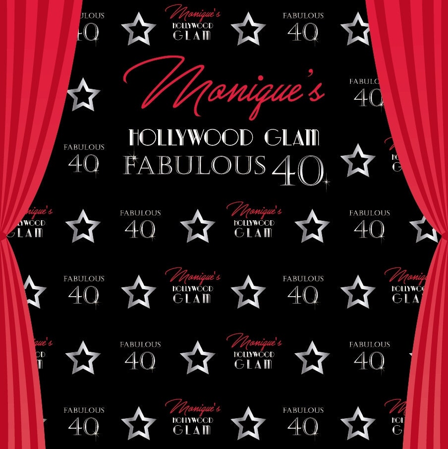 Hollywood Glam Birthday Backdrop, Movie Star Theme