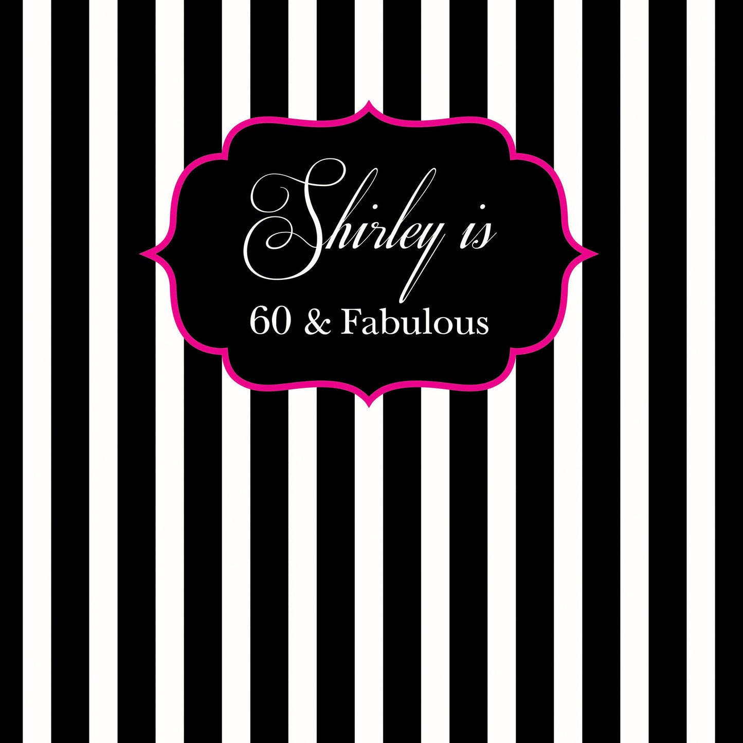 Sweet 16 Party Backdrop, Black White Stripes, Custom Colors (Printed or Digital)