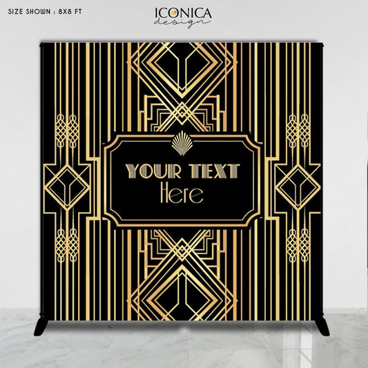 Art Deco Backdrop, Roaring 20s, Gold & Black (Printed or Printable File)