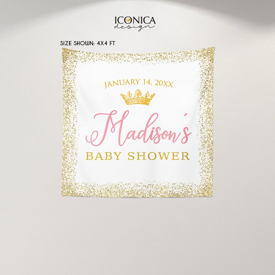 Custom Baby Shower Backdrop, Step and Repeat Banner (Printed or Printable)