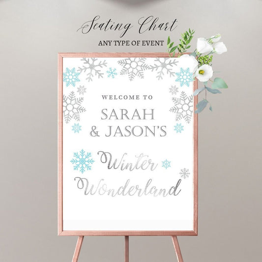 Winter Wonderland Welcome Sign, Custom Baby Shower or Birthday