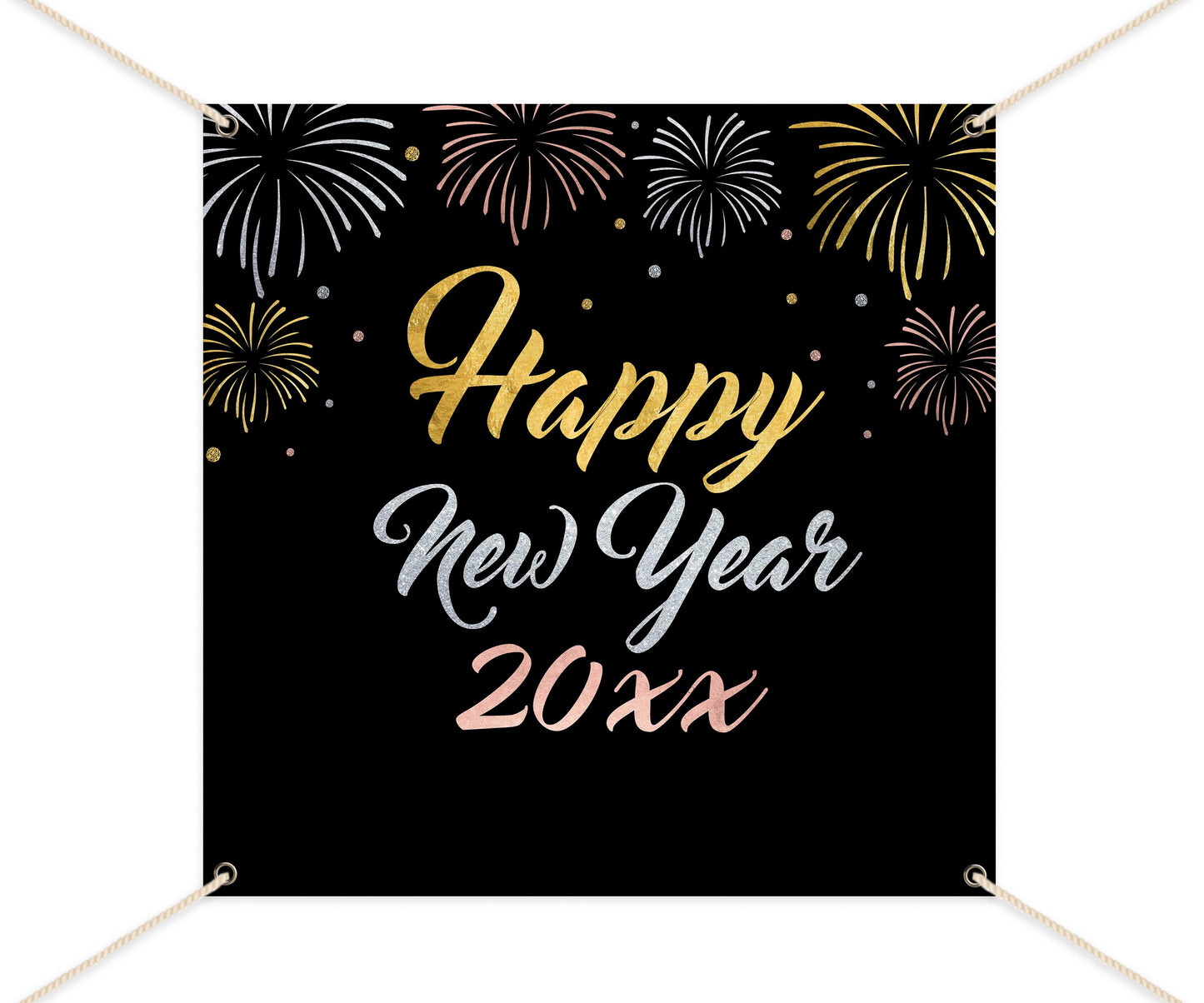 New Year's Eve Party Backdrop, Mixed Metallics Photo Booth