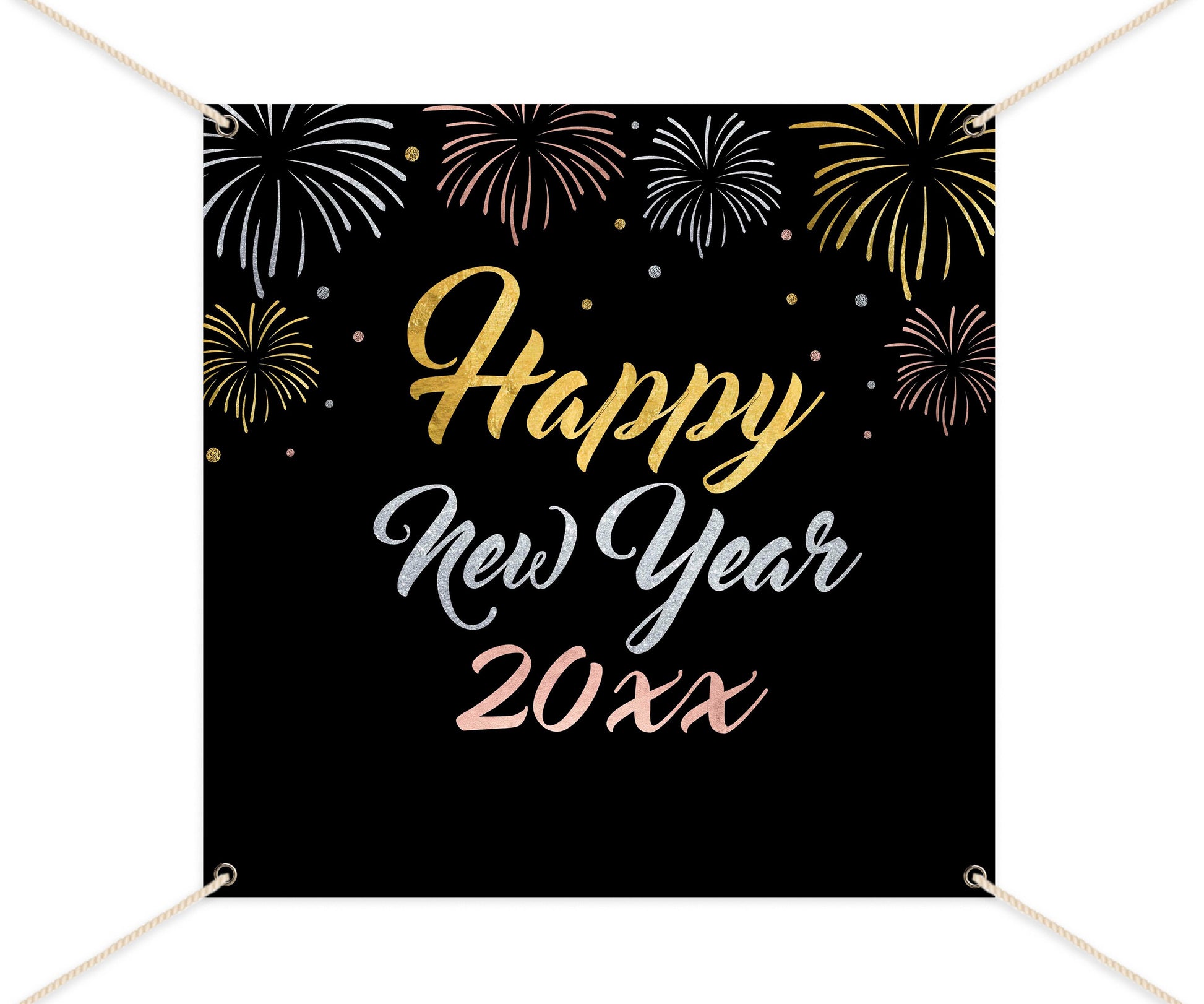 New Year's Eve Party Backdrop, Mixed Metallics Photo Booth