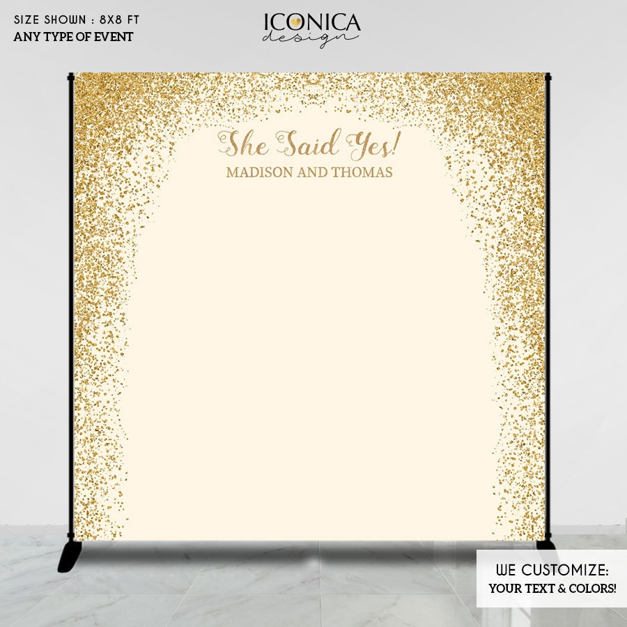Personalized Engagement Party Backdrop, Photo Booth Banner (Printed or Digital)