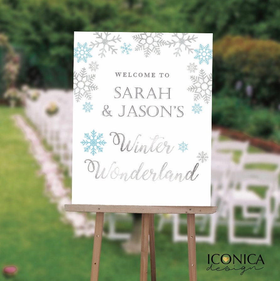 Winter Wonderland Welcome Sign, Custom Baby Shower or Birthday