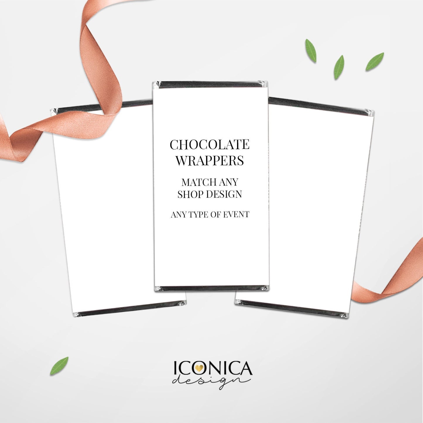 Chocolate Wrapper Personalized Printed Geode Collection Set of 20 , First Communion Decorations, Candy Wrappers