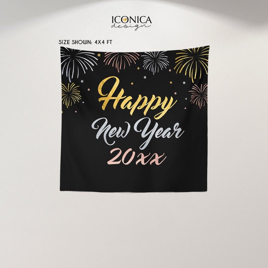 New Year's Eve Party Backdrop, Mixed Metallics Photo Booth