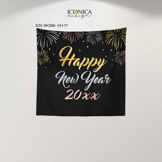 New Year's Eve Party Backdrop, Mixed Metallics Photo Booth
