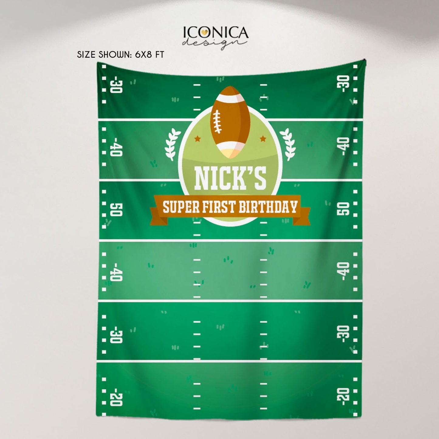Super Bowl Football Party Backdrop, Custom Sports Banner