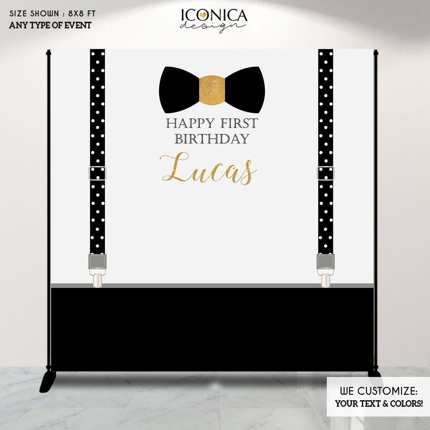 Bowtie 1st Birthday Backdrop, Mr. ONEderful Party Decor (Printed or Printable File)