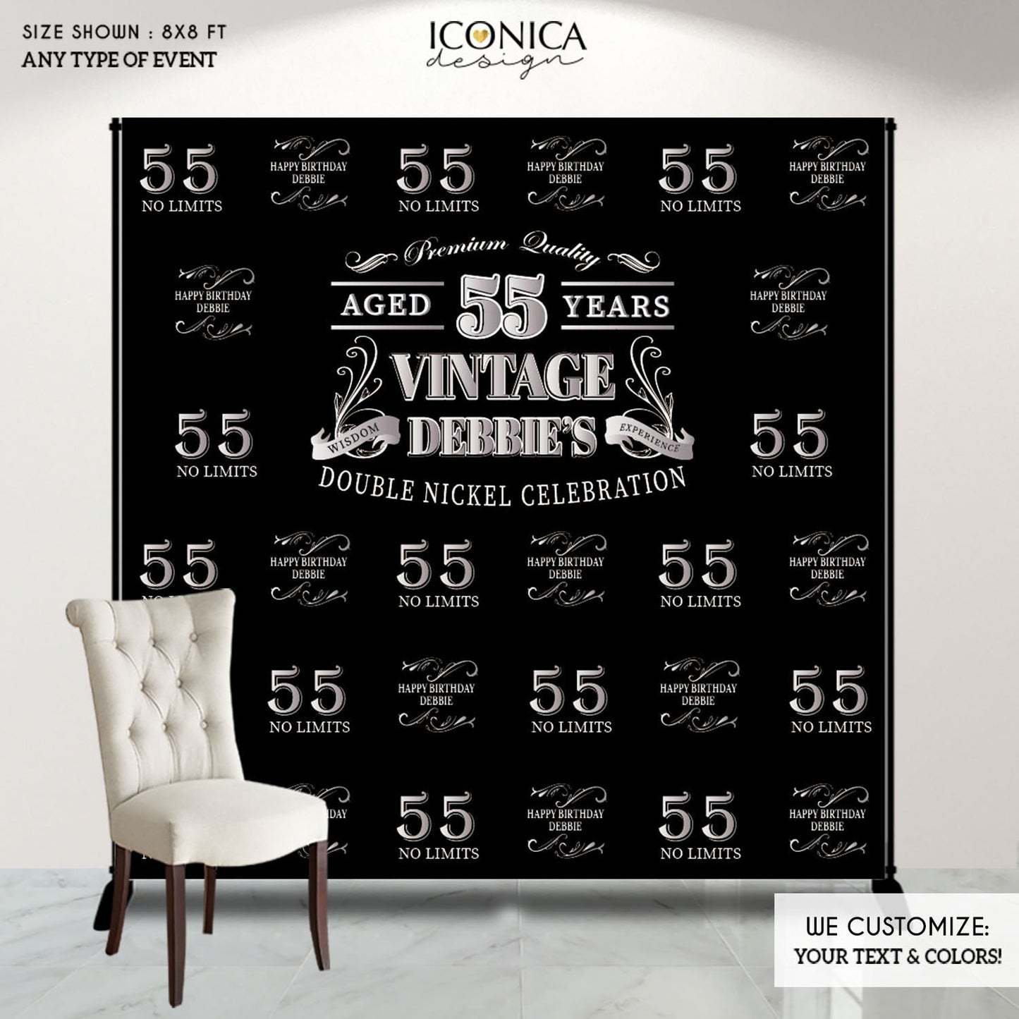 Prom Backdrop, Roaring 20s Theme, Personalized Step and Repeat Banner