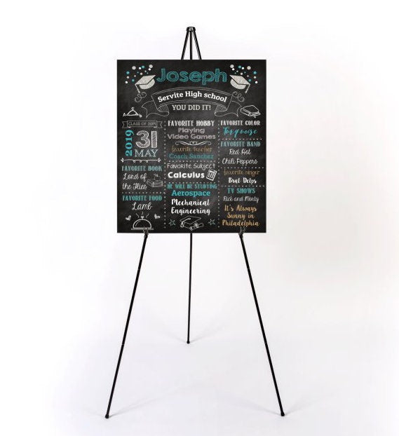Custom Graduation Chalkboard Sign, Photo Prop (Printed or Printable File)