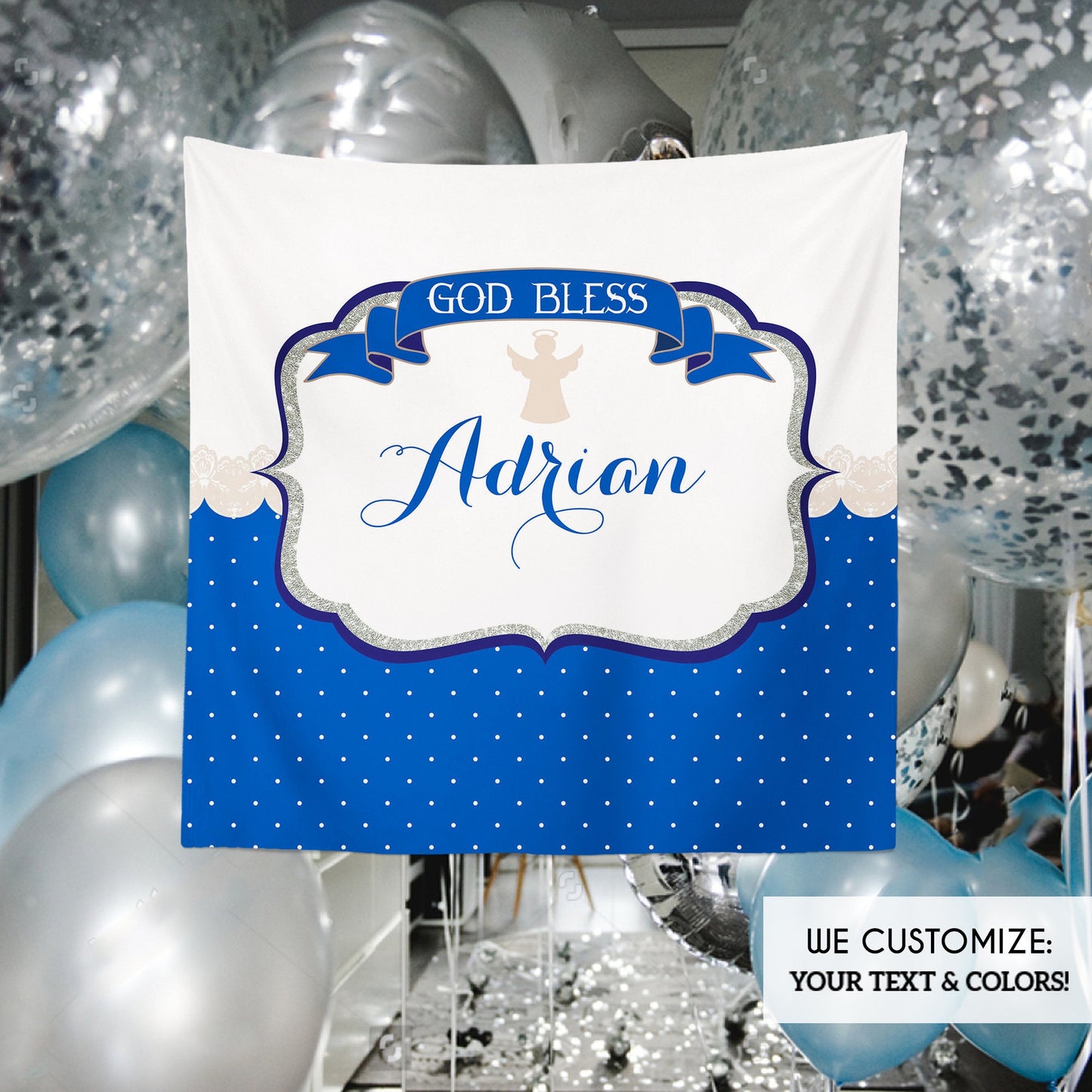 Personalized First Communion Backdrop, Little Angel Banner