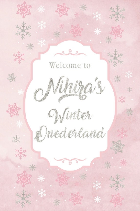 Winter ONEderland Birthday Welcome Sign, Custom Printed or Digital