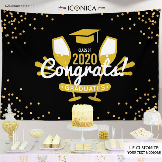 Custom Graduation Photo Booth Backdrop, Congrats Grad Party Decor,  End of the school year backdrop