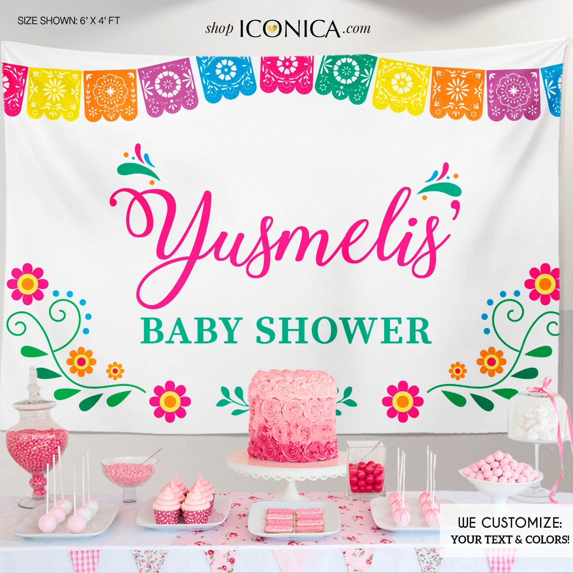 Fiesta Backdrop, Mexican Theme, Baby Shower, Bridal Shower