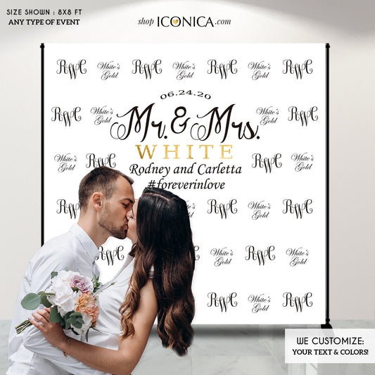 Custom Engagement Party Backdrop, Step and Repeat Banner (Printed or Digital)