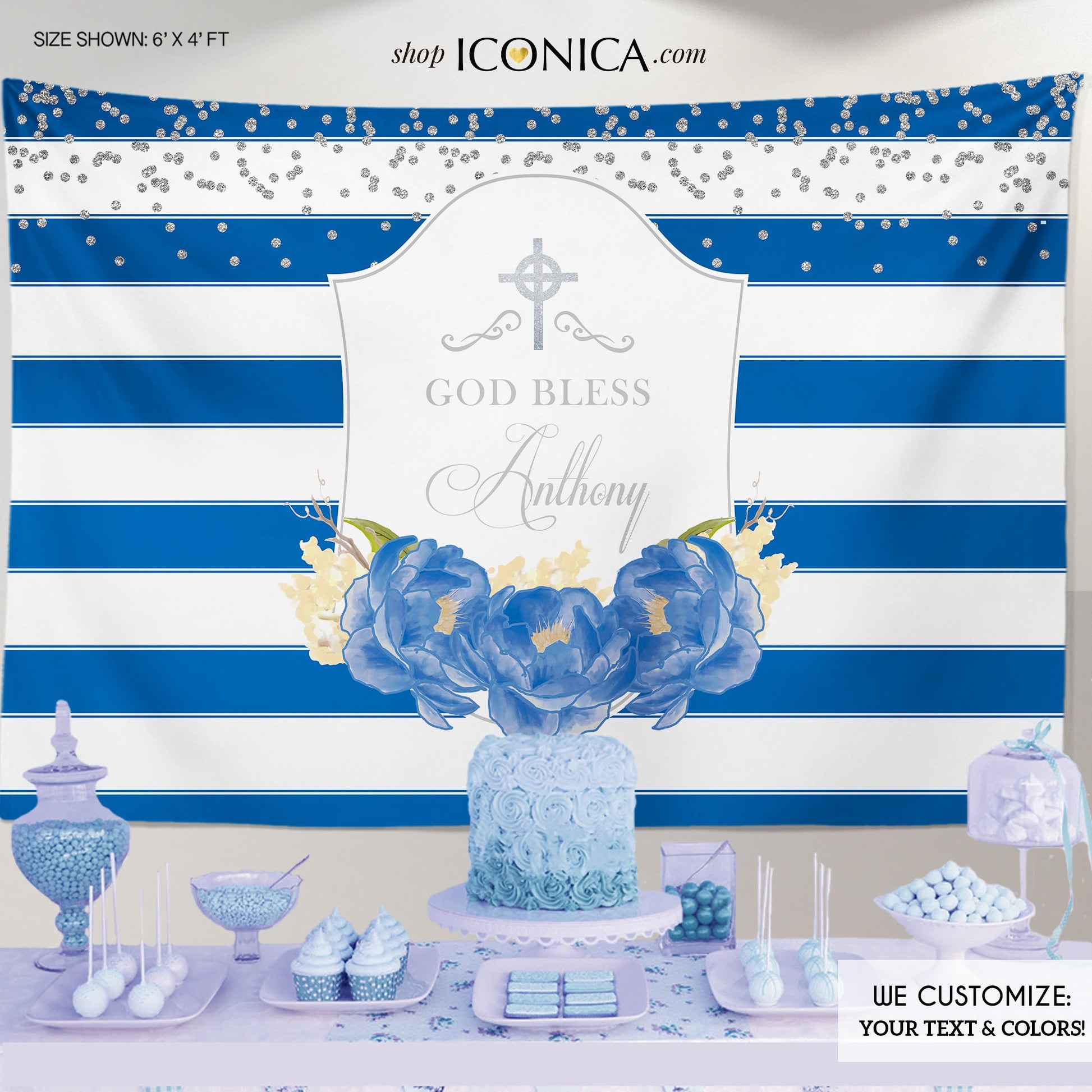 First Communion Backdrop, Custom Religious Banner, Photo Booth (Printed or Printable)