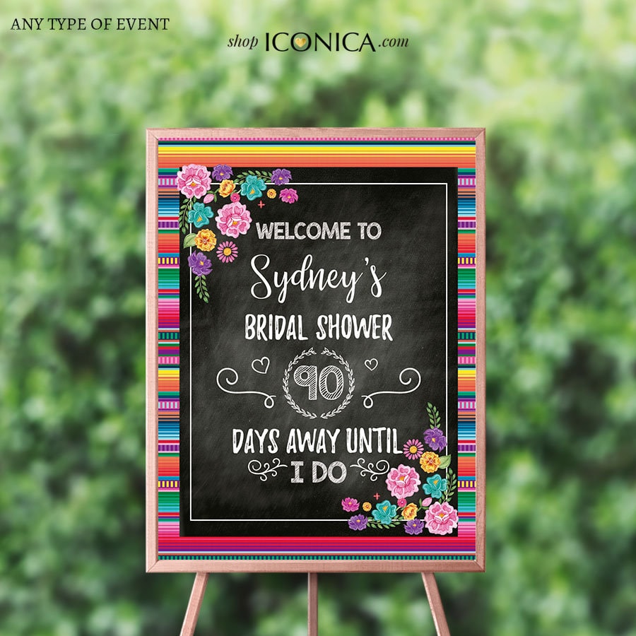FIESTA Bridal Shower Welcome Sign, Custom Printed Poster