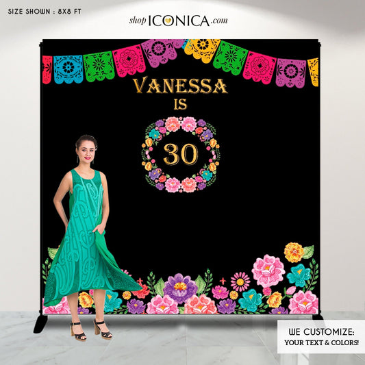 Personalized Fiesta Backdrop, Cinco de Mayo Party Decor (Printed or Printable File)