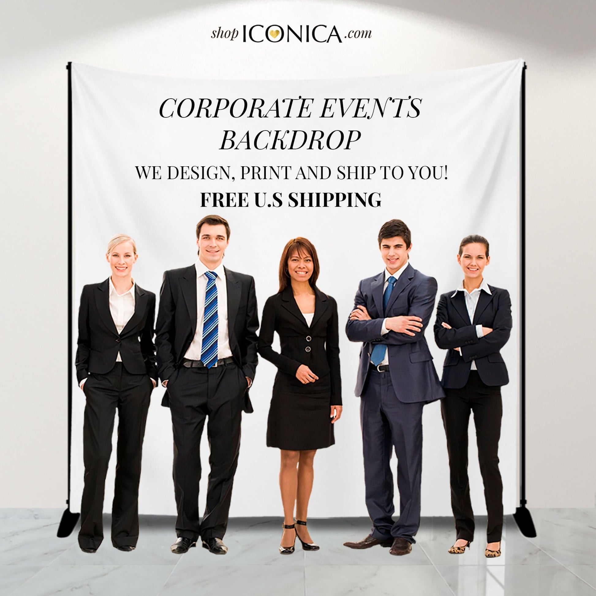 Custom Fabric Logo Backdrop, Corporate Event Photo Booth