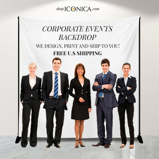 Custom Fabric Logo Backdrop, Corporate Event Photo Booth