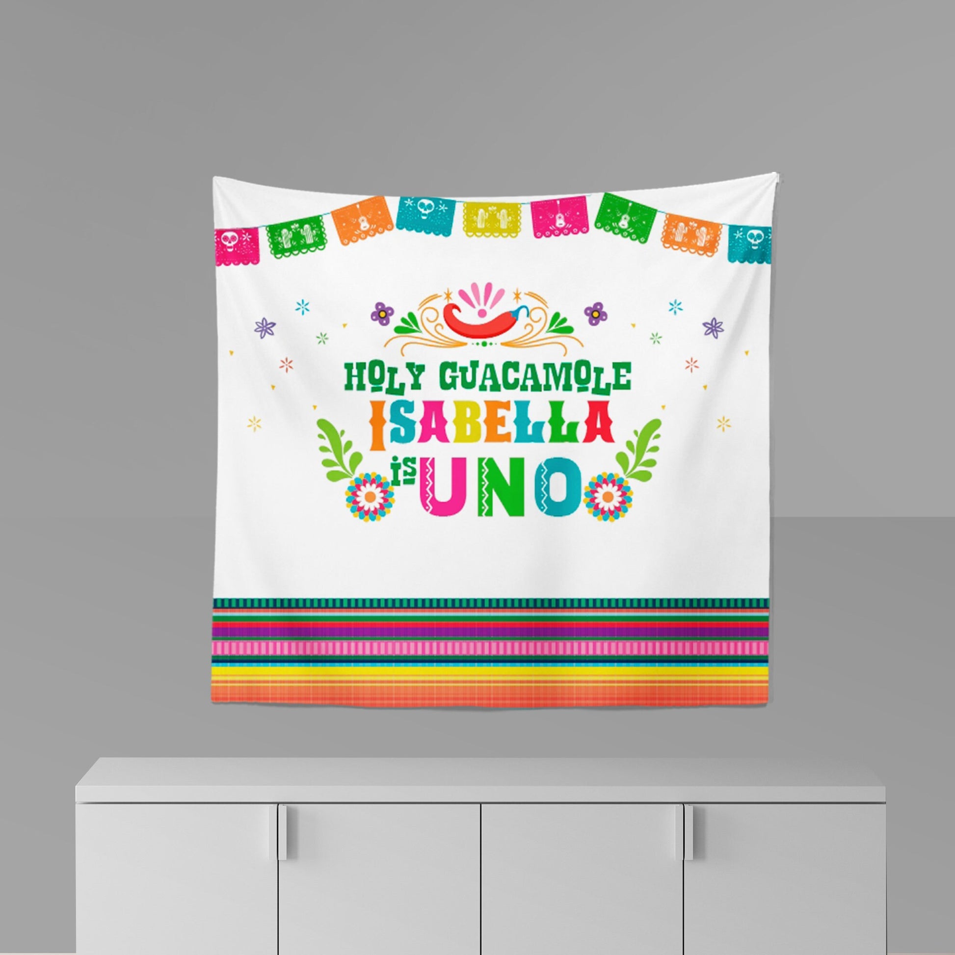 Fiesta 1st Birthday Backdrop, Cinco de Mayo, Personalized (Printed or Printable File)