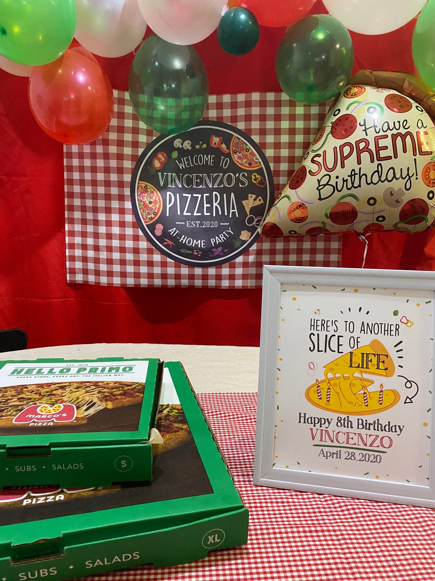 Pizza Party Backdrop, Pizzeria Birthday Banner, Custom Text