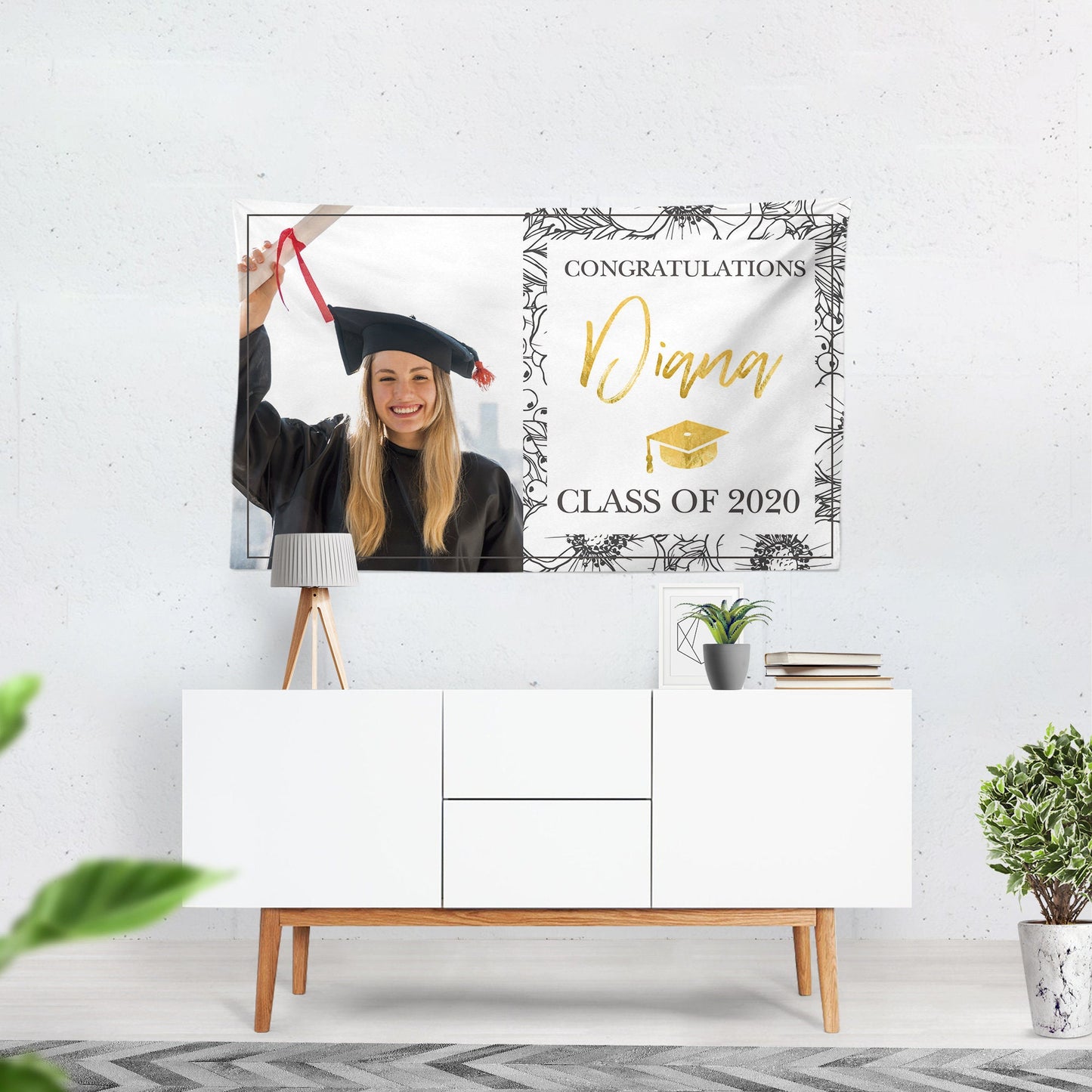 Personalized Graduation Banner, Custom School Colors, Class of 2020