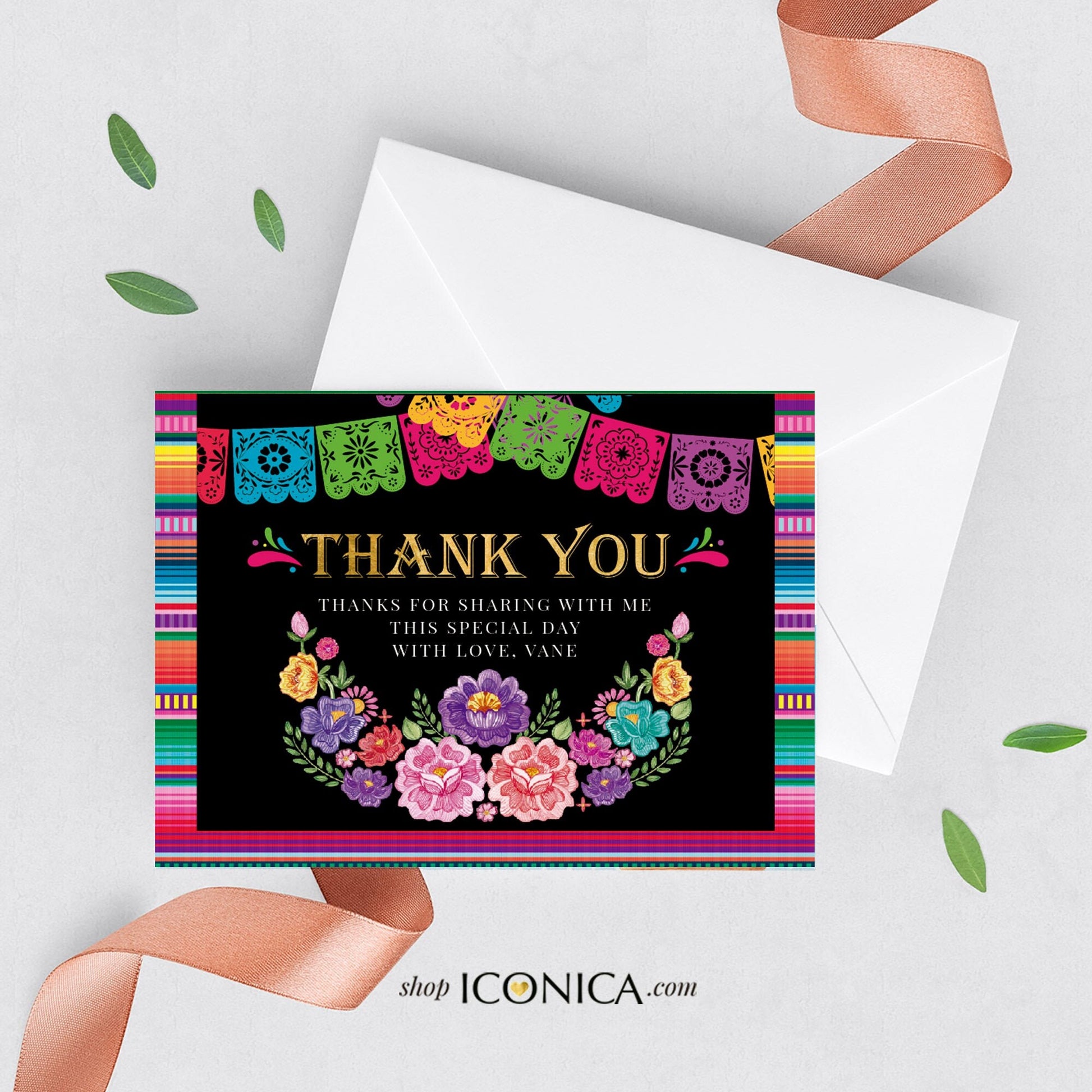 Floral Fiesta Thank You Cards, Set of 10