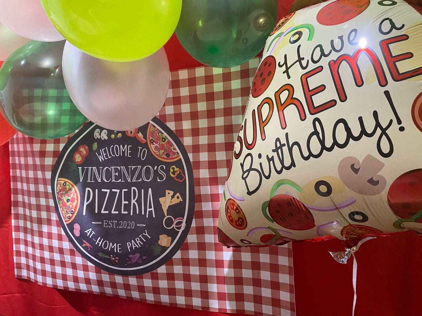 Pizza Party Backdrop, Pizzeria Birthday Banner, Custom Text