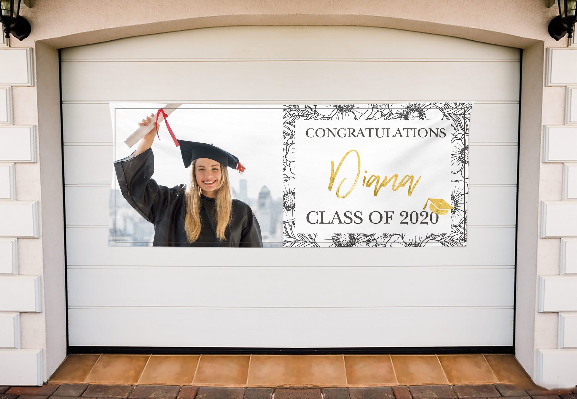 Personalized Graduation Banner, Custom School Colors, Class of 2020