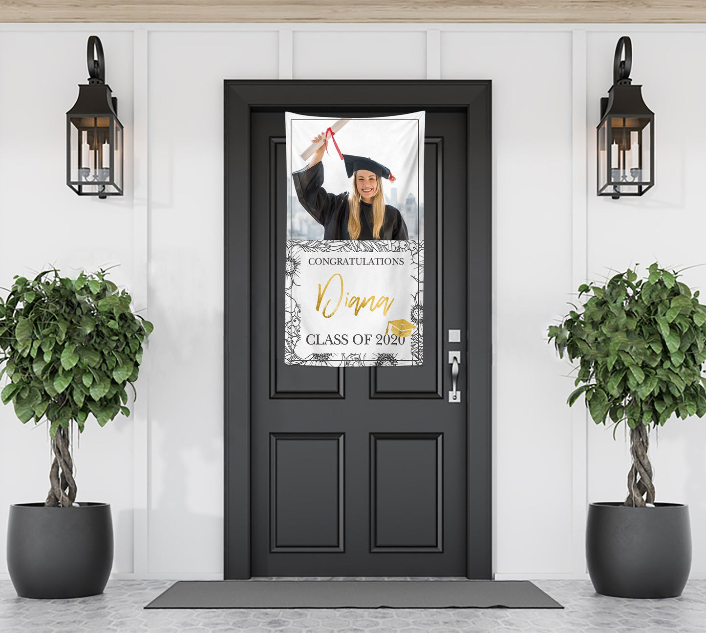 Personalized Graduation Banner, Custom School Colors, Class of 2020