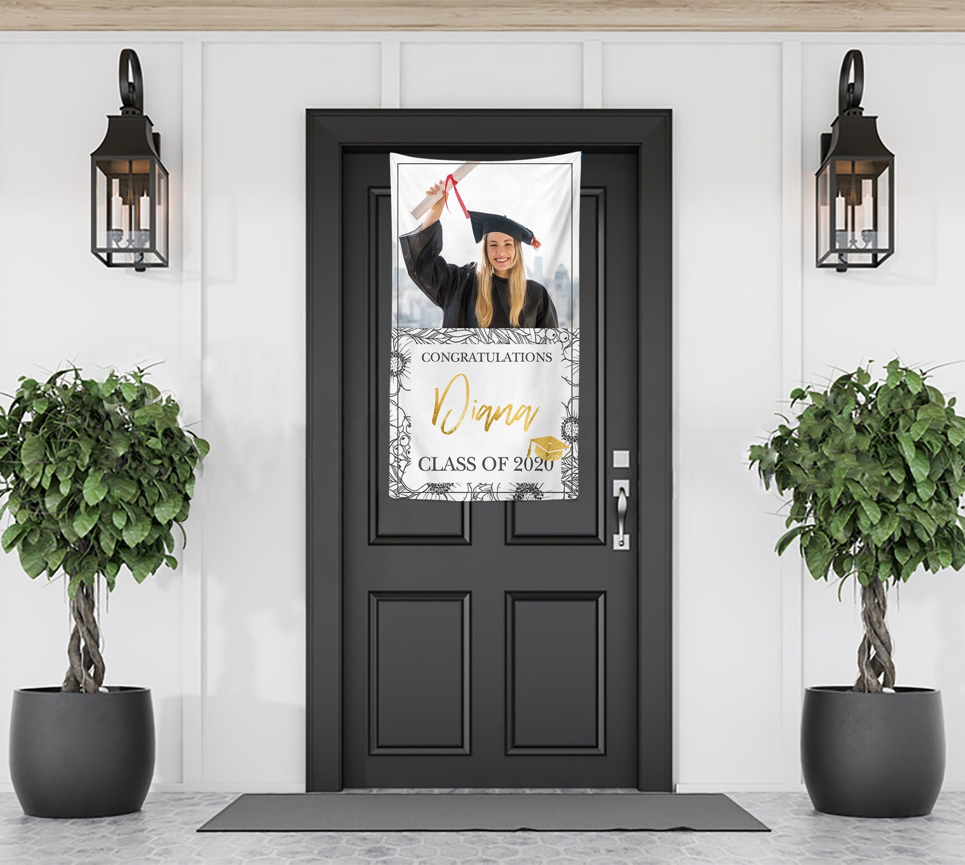 Personalized Graduation Banner, Custom School Colors, Class of 2020