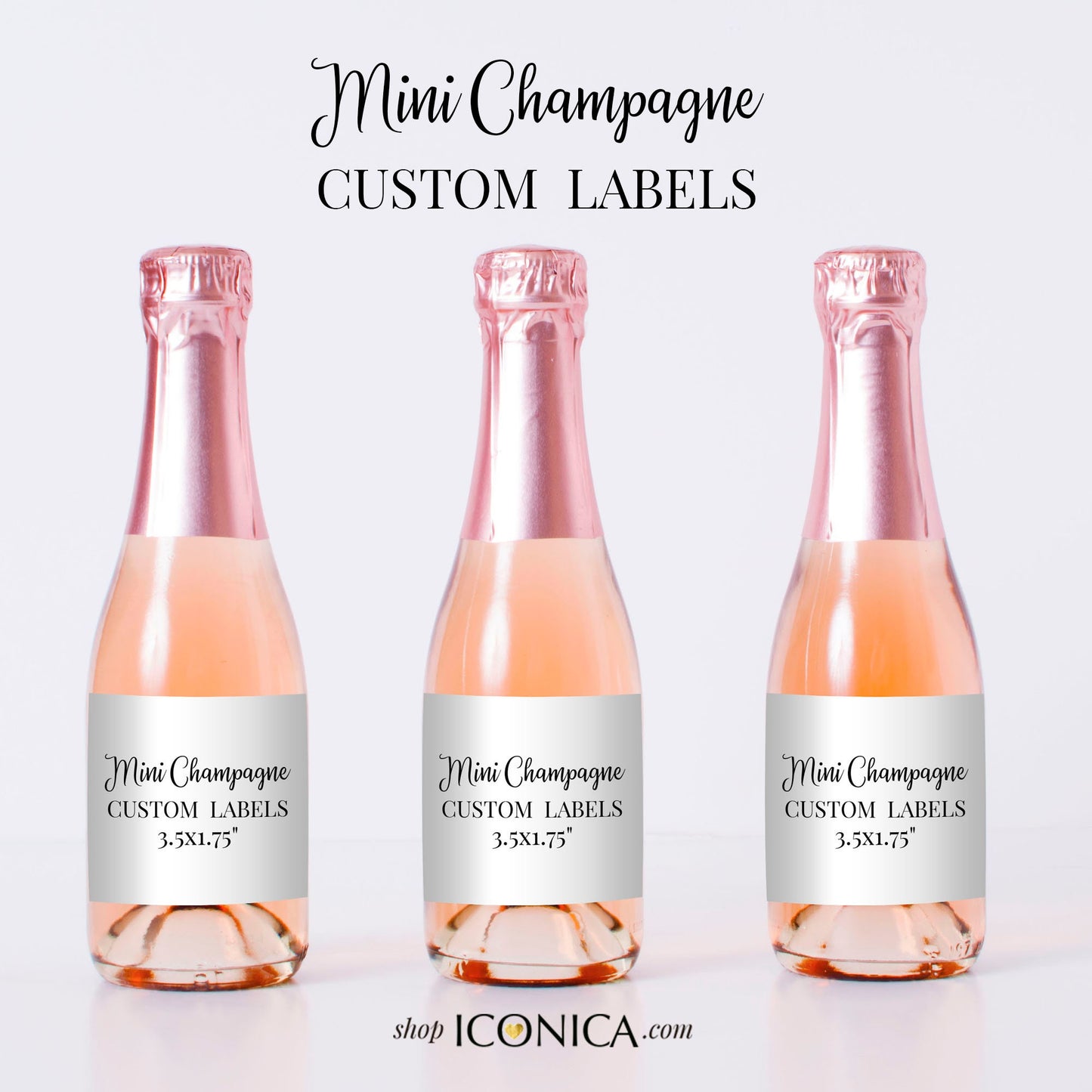 Personalized New Year Mini Champagne Labels | Custom Text