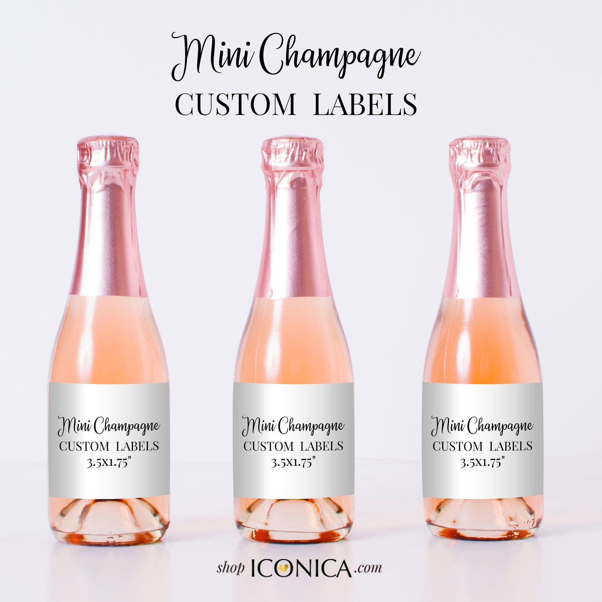 Personalized New Year Mini Champagne Labels | Custom Text