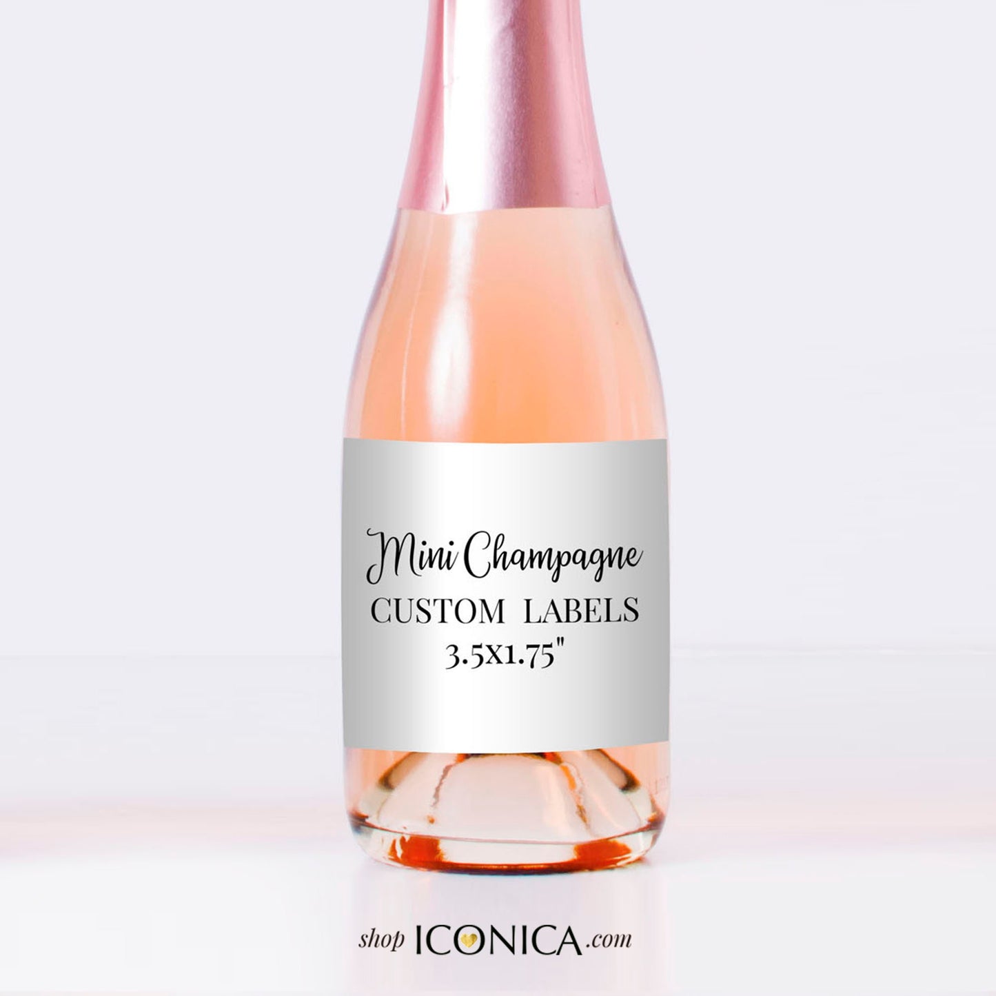 Custom Mini Champagne Bottle Labels, Bridal Shower Favors, Set of 10