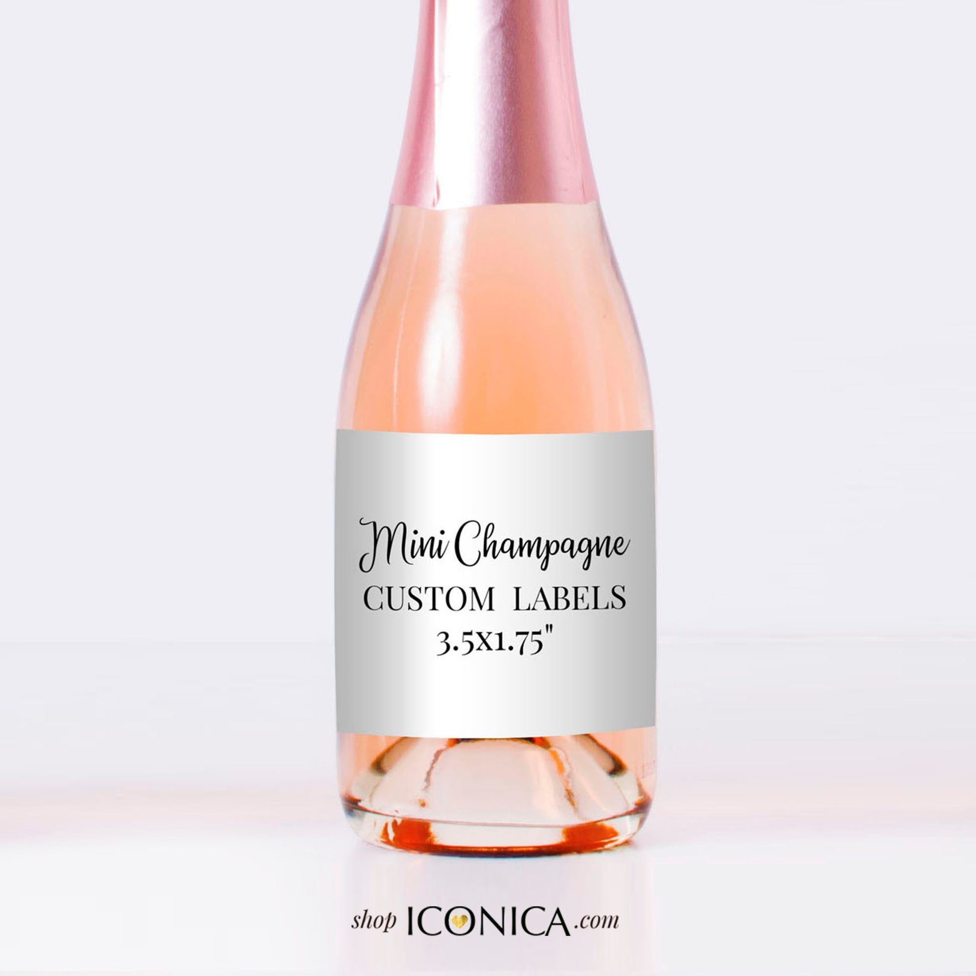 Personalized Mini Champagne Bottle Labels, Set of 10