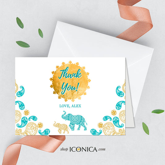 Moroccan Thank You Cards, Printed on Matte Paper, Envelopes Included
