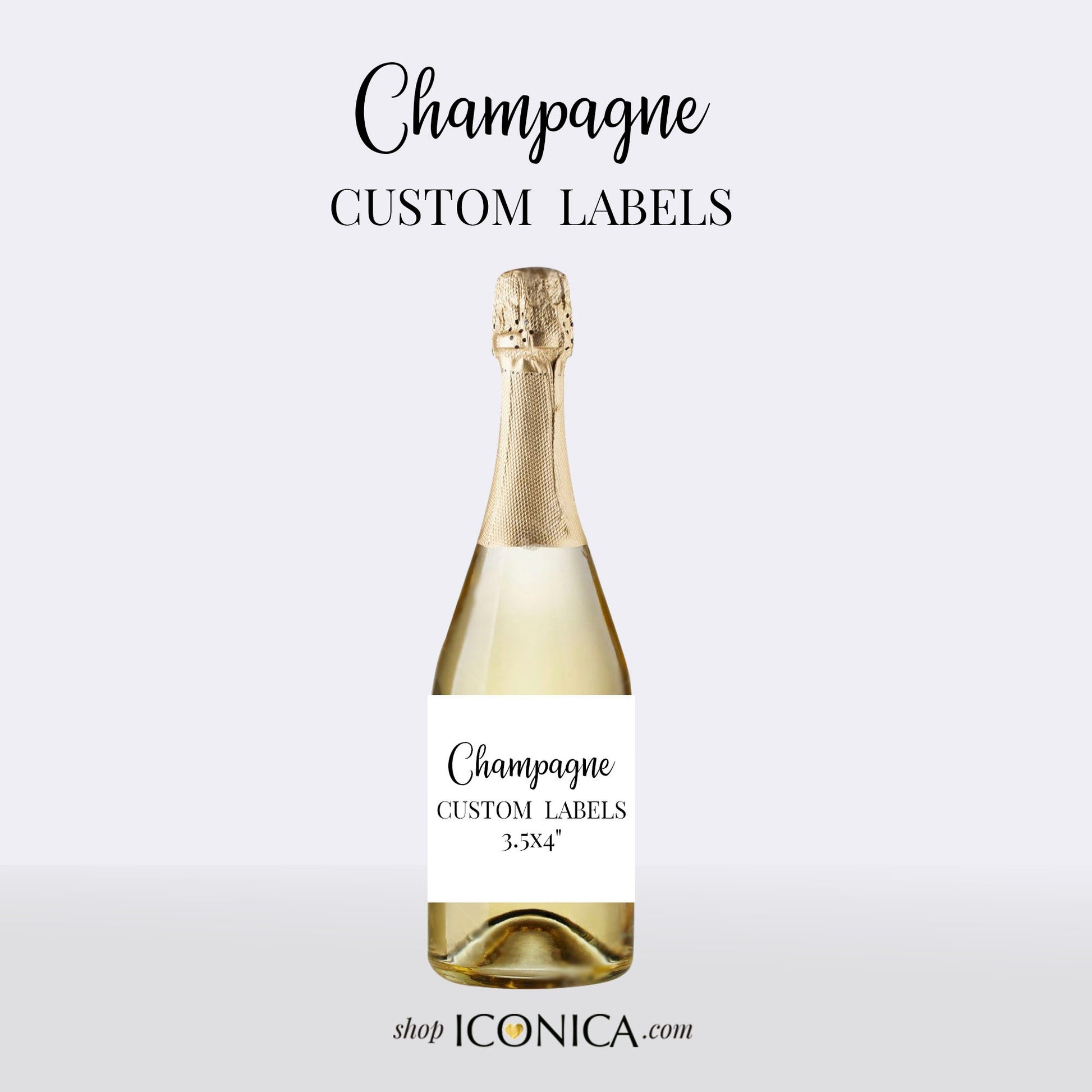 Personalized Mini Champagne Bottle Labels, Set of 10