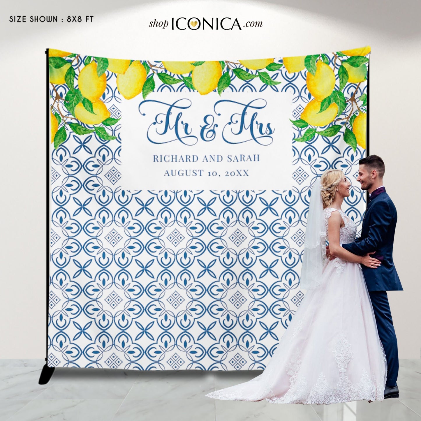 Lemon Wedding Backdrop: Personalized Bridal Shower, Reception Photo Booth