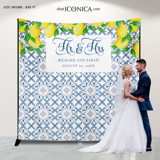 Lemon Wedding Backdrop: Personalized Bridal Shower, Reception Photo Booth