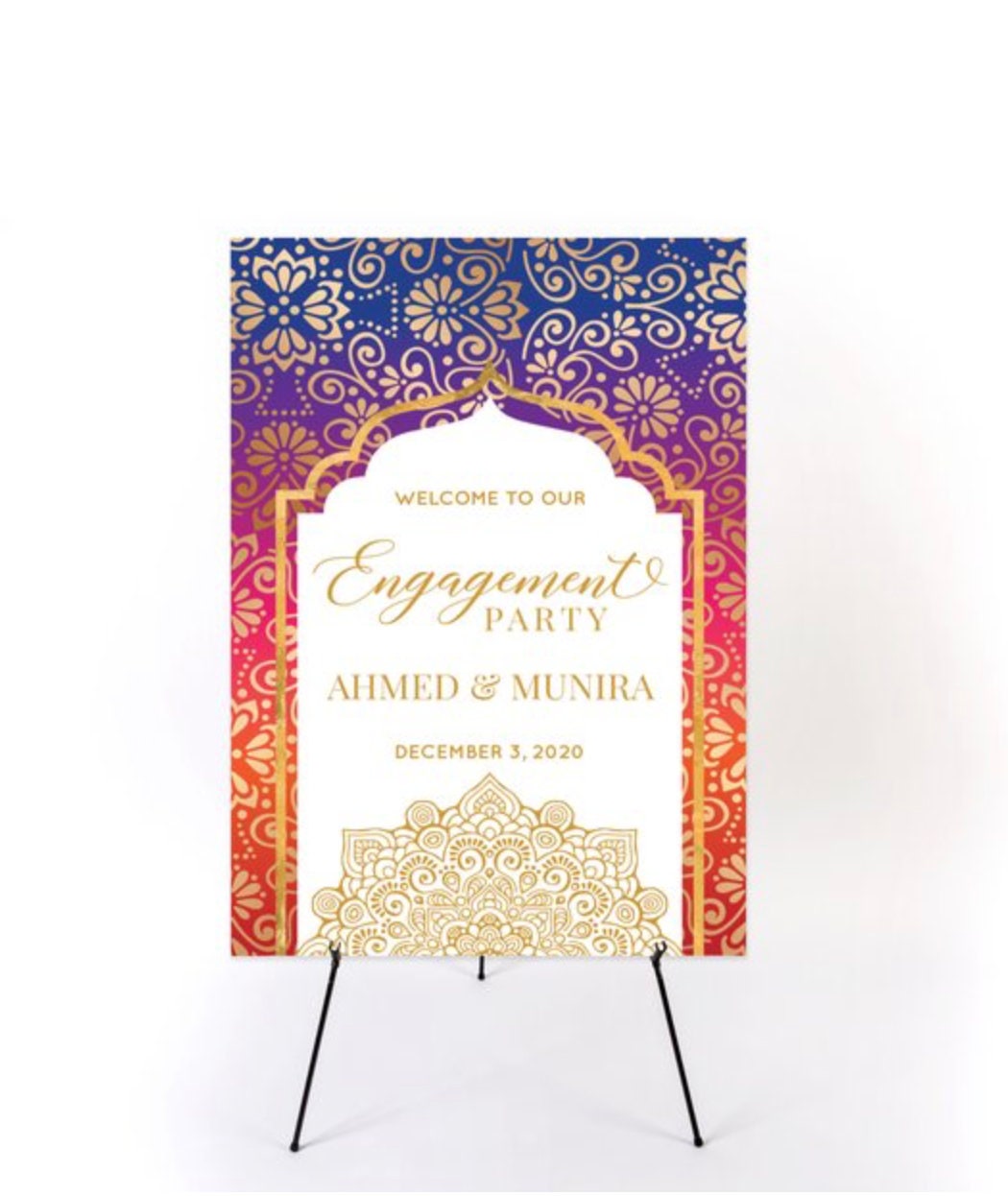 Personalized Moroccan Welcome Sign, Engagement Party Decor (Printed or Digital File)