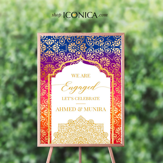 Personalized Moroccan Welcome Sign, Engagement Party Decor (Printed or Digital File)