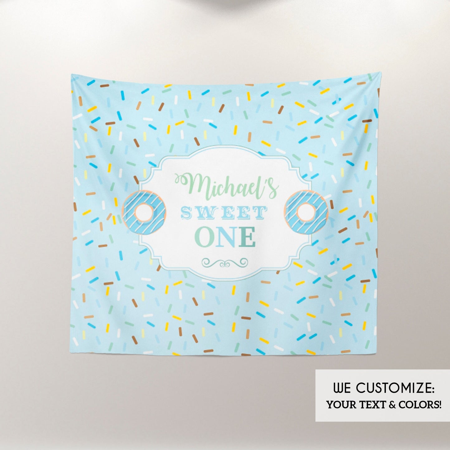 Donut Sprinkles Birthday Backdrop | Sweet ONE, Photo Booth (Printed or Printable File)